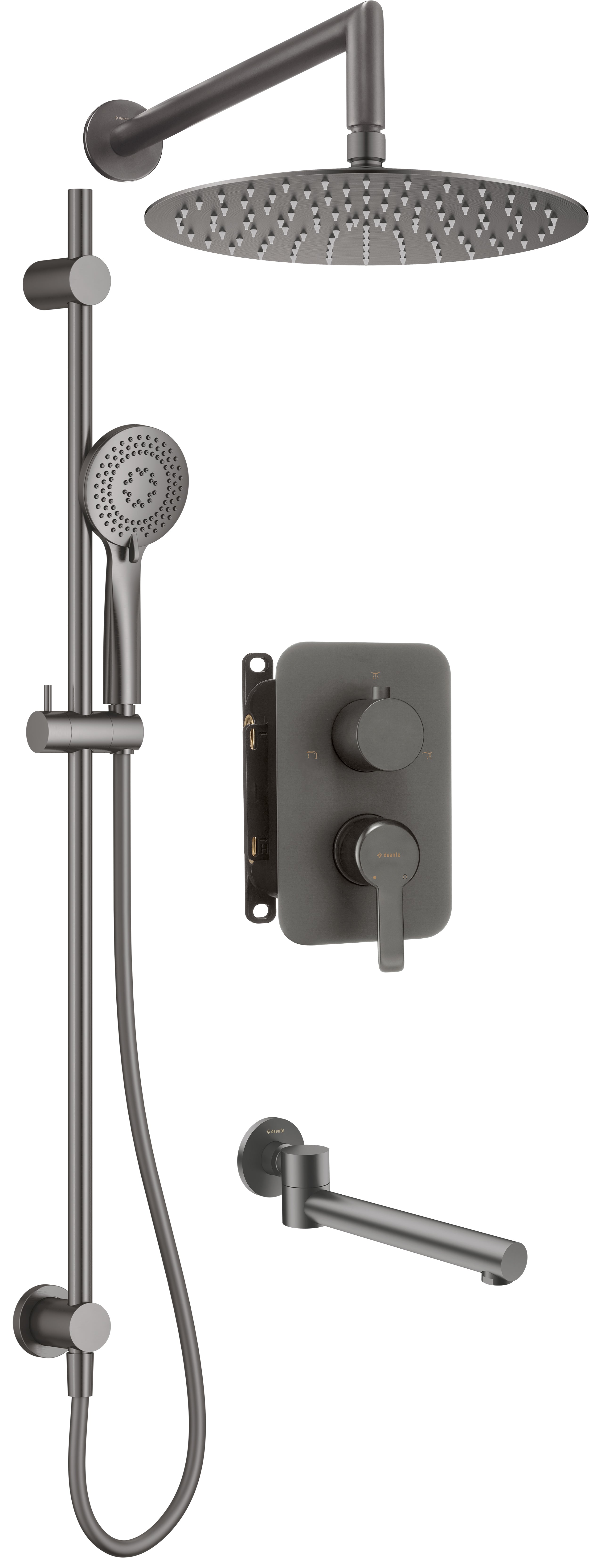 Concealed shower set, with mixer BOX